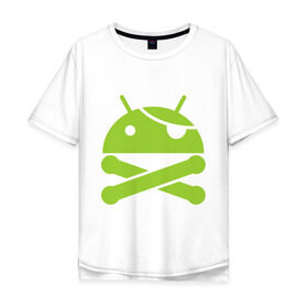 Мужская футболка хлопок Oversize с принтом Android super user в Кировске, 100% хлопок | свободный крой, круглый ворот, “спинка” длиннее передней части | пират