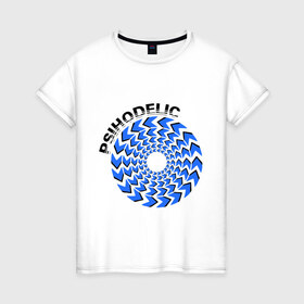 Женская футболка хлопок с принтом Психоделик в Кировске, 100% хлопок | прямой крой, круглый вырез горловины, длина до линии бедер, слегка спущенное плечо | гипноз | гипнотические | круг | круги | оптическая иллюзия