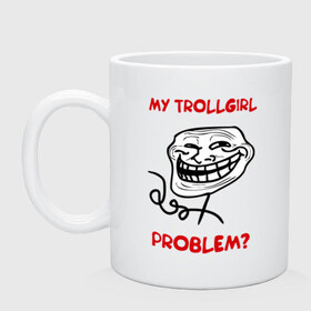 Кружка с принтом Trollcouple (мужская) в Кировске, керамика | объем — 330 мл, диаметр — 80 мм. Принт наносится на бока кружки, можно сделать два разных изображения | face | my trollgirl | problem | troll | trollface | trollgirl | интернет  приколы | мем | мемы | мемы интернета | тролфейс | троль | трольгерл