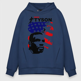 Мужское худи Oversize хлопок с принтом боксер Mike Tyson в Кировске, френч-терри — 70% хлопок, 30% полиэстер. Мягкий теплый начес внутри —100% хлопок | боковые карманы, эластичные манжеты и нижняя кромка, капюшон на магнитной кнопке | Тематика изображения на принте: boxing