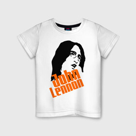 Детская футболка хлопок с принтом Джон Леннон (John Lennon) в Кировске, 100% хлопок | круглый вырез горловины, полуприлегающий силуэт, длина до линии бедер | beatles | john lennon | the beatles | битлз | битлы | джон леннон | джон ленон | леннон | ленон | портрет