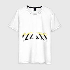 Мужская футболка хлопок с принтом Газырь патронташ в Кировске, 100% хлопок | прямой крой, круглый вырез горловины, длина до линии бедер, слегка спущенное плечо. | оружие | патронташ | патроны | снаряжение