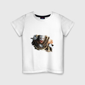 Детская футболка хлопок с принтом Довакин (Dovahkiin) The Elder Scrolls V: Skyrim в Кировске, 100% хлопок | круглый вырез горловины, полуприлегающий силуэт, длина до линии бедер | игры | компьютерная игра | скайрим