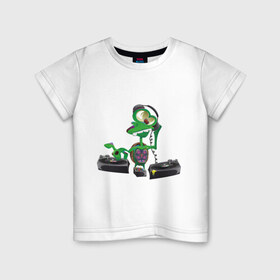 Детская футболка хлопок с принтом DJ Turtle в Кировске, 100% хлопок | круглый вырез горловины, полуприлегающий силуэт, длина до линии бедер | music | ди джей | диджей | звукб sound | микс | миксовать | музыка | наушники | пульт | черепаха | черепашка
