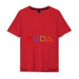 Мужская футболка хлопок Oversize с принтом Жопа геометрическая в Кировске, 100% хлопок | свободный крой, круглый ворот, “спинка” длиннее передней части | геометрия | звезда | квадрат | круг | треугольник | фигуры | черчение