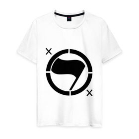 Мужская футболка хлопок с принтом Black Flag (2) в Кировске, 100% хлопок | прямой крой, круглый вырез горловины, длина до линии бедер, слегка спущенное плечо. | hard | hardcor | hardcore | hardstyle | rock | рок | флаг | хард | хард рок