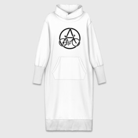 Платье удлиненное хлопок с принтом Anarchy Bike в Кировске,  |  | anarchy | bike | анархизм | анархия | байк | велик | велосипед | велосипед анархия
