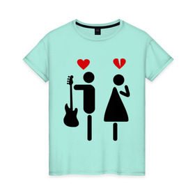 Женская футболка хлопок с принтом Выбор гитариста в Кировске, 100% хлопок | прямой крой, круглый вырез горловины, длина до линии бедер, слегка спущенное плечо | гитара