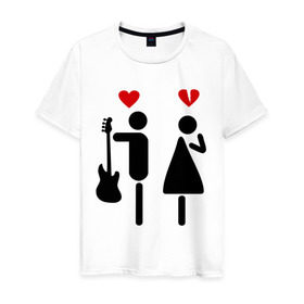 Мужская футболка хлопок с принтом Выбор гитариста в Кировске, 100% хлопок | прямой крой, круглый вырез горловины, длина до линии бедер, слегка спущенное плечо. | гитара