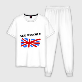 Мужская пижама хлопок с принтом Sex Pistols (3) в Кировске, 100% хлопок | брюки и футболка прямого кроя, без карманов, на брюках мягкая резинка на поясе и по низу штанин
 | 