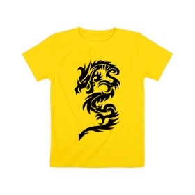 Детская футболка хлопок с принтом тату-дракон9 в Кировске, 100% хлопок | круглый вырез горловины, полуприлегающий силуэт, длина до линии бедер | 