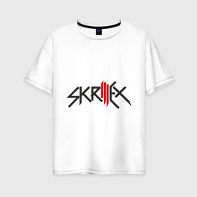 Женская футболка хлопок Oversize с принтом Skrillex в Кировске, 100% хлопок | свободный крой, круглый ворот, спущенный рукав, длина до линии бедер
 | музыка | электро | электронная