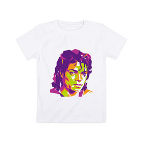 Детская футболка хлопок с принтом Michael Jackson полноцвет в Кировске, 100% хлопок | круглый вырез горловины, полуприлегающий силуэт, длина до линии бедер | jackson | michael | michael jackson | pop | джексон | знаменитость | майкл | майкл джексон | певец | поп | портрет