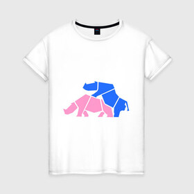 Женская футболка хлопок с принтом Носорогая любовь в Кировске, 100% хлопок | прямой крой, круглый вырез горловины, длина до линии бедер, слегка спущенное плечо | 
