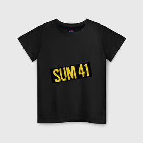 Детская футболка хлопок с принтом Панк-группа Sum-41 в Кировске, 100% хлопок | круглый вырез горловины, полуприлегающий силуэт, длина до линии бедер | punk | rock | sum 41 | логотип | музыка | панк | рок | рок группы | рок музыка