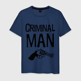 Мужская футболка хлопок с принтом Criminal man в Кировске, 100% хлопок | прямой крой, круглый вырез горловины, длина до линии бедер, слегка спущенное плечо. | бандит | бандиты | валера | для пацанов | криминал | пацанские | пацаны | пистолет | револьвер