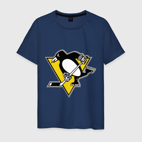 Мужская футболка хлопок с принтом Pittsburgh Penguins (10) в Кировске, 100% хлопок | прямой крой, круглый вырез горловины, длина до линии бедер, слегка спущенное плечо. | пингвин