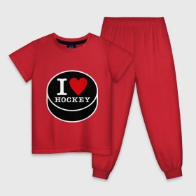 Детская пижама хлопок с принтом Я люблю хоккей (шайба) в Кировске, 100% хлопок |  брюки и футболка прямого кроя, без карманов, на брюках мягкая резинка на поясе и по низу штанин
 | hockey | hokey | hokkey | матч | спорт | спортивный | хокей | хоккеист | чемпионат