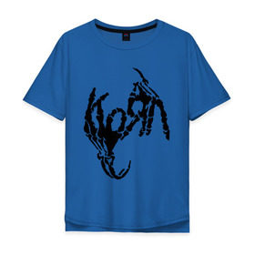 Мужская футболка хлопок Oversize с принтом Korn bones в Кировске, 100% хлопок | свободный крой, круглый ворот, “спинка” длиннее передней части | Тематика изображения на принте: korn | metal | группы | корн | логотип | метал | музыка | рок группы | рок музыка