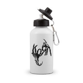 Бутылка спортивная с принтом Korn bones в Кировске, металл | емкость — 500 мл, в комплекте две пластиковые крышки и карабин для крепления | korn | metal | группы | корн | логотип | метал | музыка | рок группы | рок музыка