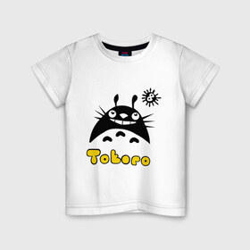 Детская футболка хлопок с принтом Totoro тоторо в Кировске, 100% хлопок | круглый вырез горловины, полуприлегающий силуэт, длина до линии бедер | 