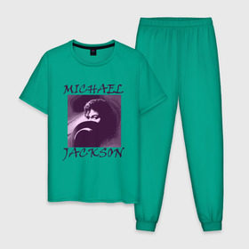 Мужская пижама хлопок с принтом Michael Jackson с шляпой в Кировске, 100% хлопок | брюки и футболка прямого кроя, без карманов, на брюках мягкая резинка на поясе и по низу штанин
 | mj | исполнитель | майкл джексон | музыка | певец | поп музыка