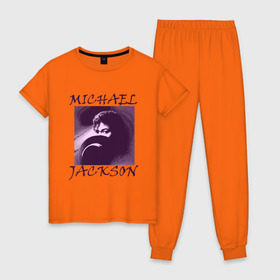 Женская пижама хлопок с принтом Michael Jackson с шляпой в Кировске, 100% хлопок | брюки и футболка прямого кроя, без карманов, на брюках мягкая резинка на поясе и по низу штанин | mj | исполнитель | майкл джексон | музыка | певец | поп музыка