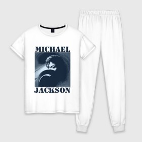 Женская пижама хлопок с принтом Michael Jackson с шляпой (2) в Кировске, 100% хлопок | брюки и футболка прямого кроя, без карманов, на брюках мягкая резинка на поясе и по низу штанин | mj | в шляпе | исполнитель | майкл джексон | музыка | певец | поп музыка | шляпа