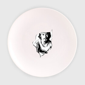 Тарелка 3D с принтом Джонни Депп в Кировске, фарфор | диаметр - 210 мм
диаметр для нанесения принта - 120 мм | depp | johnny