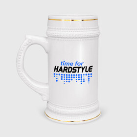 Кружка пивная с принтом Time for Hardstyle в Кировске,  керамика (Материал выдерживает высокую температуру, стоит избегать резкого перепада температур) |  объем 630 мл | 