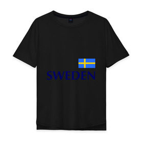 Мужская футболка хлопок Oversize с принтом Сборная Швеции - 10 в Кировске, 100% хлопок | свободный крой, круглый ворот, “спинка” длиннее передней части | Тематика изображения на принте: football | сборная швеции | флаг швеции | футбол | швеция