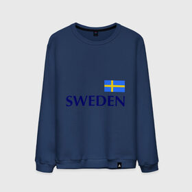 Мужской свитшот хлопок с принтом Сборная Швеции - 10 в Кировске, 100% хлопок |  | football | сборная швеции | флаг швеции | футбол | швеция