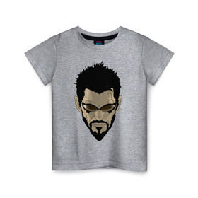Детская футболка хлопок с принтом Deus Ex Human Revolution - Adam Jensen в Кировске, 100% хлопок | круглый вырез горловины, полуприлегающий силуэт, длина до линии бедер | адам дженсен | игры | компьютерные игры | персонаж