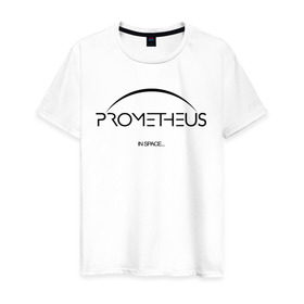 Мужская футболка хлопок с принтом Прометей лого в Кировске, 100% хлопок | прямой крой, круглый вырез горловины, длина до линии бедер, слегка спущенное плечо. | prometeus | прометей | чужие | чужой
