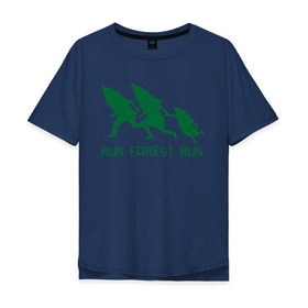 Мужская футболка хлопок Oversize с принтом Беги лес в Кировске, 100% хлопок | свободный крой, круглый ворот, “спинка” длиннее передней части | eco | run forest run | беги лес беги | зеленые технологии | зелень | лес | планета | чистота | эко | экология