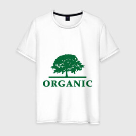Мужская футболка хлопок с принтом Дерево органика в Кировске, 100% хлопок | прямой крой, круглый вырез горловины, длина до линии бедер, слегка спущенное плечо. | eco | organic | дерево | зеленые технологии | зелень | планета | чистота | эко | экология