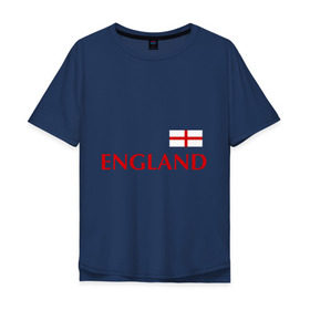 Мужская футболка хлопок Oversize с принтом Сборная Англии - Стивен Джеррард 4 в Кировске, 100% хлопок | свободный крой, круглый ворот, “спинка” длиннее передней части | Тематика изображения на принте: англия | сборная англии | стивен джеррард | флаг англии | футбол