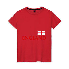 Женская футболка хлопок с принтом Сборная Англии - Стивен Джеррард 4 в Кировске, 100% хлопок | прямой крой, круглый вырез горловины, длина до линии бедер, слегка спущенное плечо | англия | сборная англии | стивен джеррард | флаг англии | футбол
