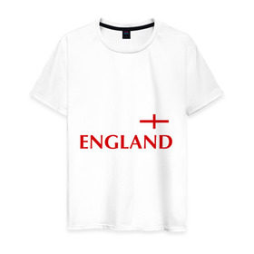 Мужская футболка хлопок с принтом Сборная Англии - Стивен Джеррард 4 в Кировске, 100% хлопок | прямой крой, круглый вырез горловины, длина до линии бедер, слегка спущенное плечо. | англия | сборная англии | стивен джеррард | флаг англии | футбол