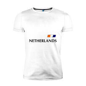 Мужская футболка премиум с принтом Сборная Нидерландов - 7 в Кировске, 92% хлопок, 8% лайкра | приталенный силуэт, круглый вырез ворота, длина до линии бедра, короткий рукав | football | голландия | нидерланды | сборная нидерланд