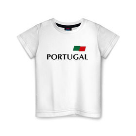 Детская футболка хлопок с принтом Сборная Португалии - Криштиану Роналду 7 в Кировске, 100% хлопок | круглый вырез горловины, полуприлегающий силуэт, длина до линии бедер | football | ronaldo | португалия | роналду | сборная португалии