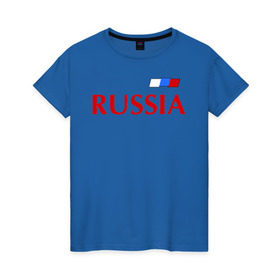Женская футболка хлопок с принтом Сборная России в Кировске, 100% хлопок | прямой крой, круглый вырез горловины, длина до линии бедер, слегка спущенное плечо | football | russia | россия | сборная россии | я русский