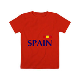 Детская футболка хлопок с принтом Сборная Испании - Хави 8 в Кировске, 100% хлопок | круглый вырез горловины, полуприлегающий силуэт, длина до линии бедер | football | испания | сборная испании | хави