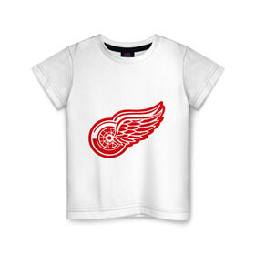 Детская футболка хлопок с принтом Detroit Red Wings Pavel Datsyuk - Павел Дацюк в Кировске, 100% хлопок | круглый вырез горловины, полуприлегающий силуэт, длина до линии бедер | нхл