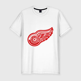 Мужская футболка премиум с принтом Detroit Red Wings Pavel Datsyuk - Павел Дацюк в Кировске, 92% хлопок, 8% лайкра | приталенный силуэт, круглый вырез ворота, длина до линии бедра, короткий рукав | нхл