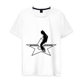 Мужская футболка хлопок с принтом Майкл Джексон Звезда в Кировске, 100% хлопок | прямой крой, круглый вырез горловины, длина до линии бедер, слегка спущенное плечо. | michael jackson | mj | поп звезда | поп музыка