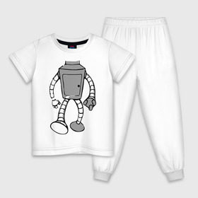 Детская пижама хлопок с принтом бендэр в Кировске, 100% хлопок |  брюки и футболка прямого кроя, без карманов, на брюках мягкая резинка на поясе и по низу штанин
 | bender | futurama | бендер | мультики | мультфильмы | футурама