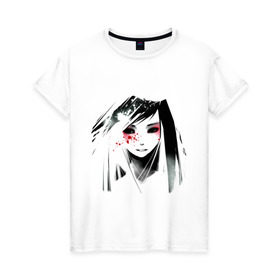 Женская футболка хлопок с принтом лицо аниме 1 в Кировске, 100% хлопок | прямой крой, круглый вырез горловины, длина до линии бедер, слегка спущенное плечо | anime | японские мультики