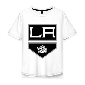 Мужская футболка хлопок Oversize с принтом Los Angeles Kings - Лос Анджелес в Кировске, 100% хлопок | свободный крой, круглый ворот, “спинка” длиннее передней части | la | los angeles kings | nhl | кубок стенли | лос анджелес кингс | нхл | хоккей