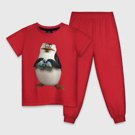 Детская пижама хлопок с принтом Пингвин с биноклем в Кировске, 100% хлопок |  брюки и футболка прямого кроя, без карманов, на брюках мягкая резинка на поясе и по низу штанин
 | Тематика изображения на принте: пингвин